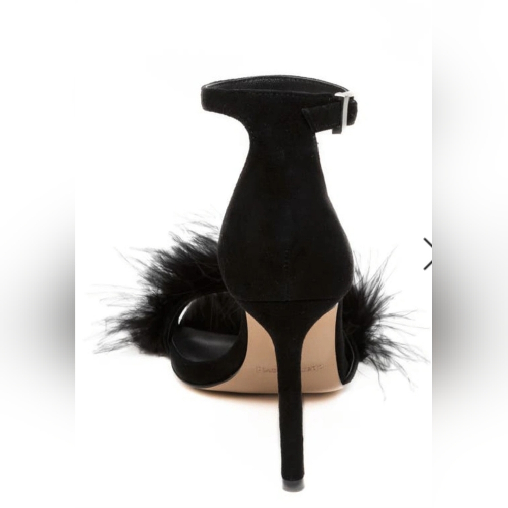 CHARLES DAVID ESQUIRE FEATHER ANKLE STRAP SANDALS SUEDE. - Picture 2 of 6